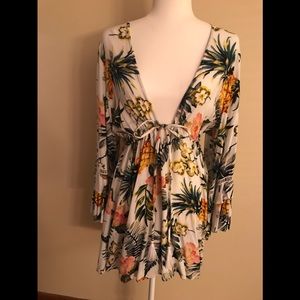 Tropical swimsuit coverup